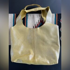 Sparkly leather chartreuse shoulder bag